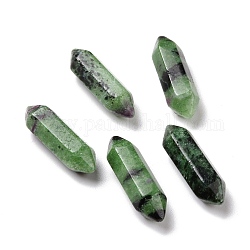Natural Ruby in Zoisite Beads, Healing Stones, Reiki Energy Balancing Meditation Therapy Wand, No Hole, Faceted, Double Terminated Point, 22~23x6x6mm