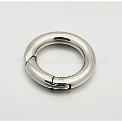 Ring glatt 304 Federringringe aus Edelstahl, o Ringe, Schnappverschlüsse, Edelstahl Farbe, 9 Gauge, 17x3 mm