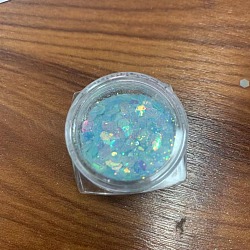 Shining Nail Art Decoration Accessories, with Glitter Powder and Sequins, DIY Sparkly Paillette Tips Nail, Mixed Shapes, Light Sky Blue, Powder: 0.1~0.5x0.1~0.5mm, Sequin: 0.5~5x0.5~5mm, about 1g/box