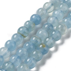 Natürliche blaue Calcit Perlen Stränge, Runde, 6 mm, Bohrung: 1 mm, ca. 75 Stk. / Strang, 15.75 Zoll (40 cm)
