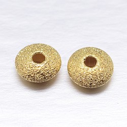 Véritable soucoupe plaquée or 18 carat 925 perles d'espacement strass en argent sterling, or, 6x3mm, Trou: 1.5mm, environ 94 pcs/20 g