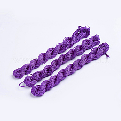 Fil de nylon, cordon de bijoux en nylon pour la fabrication de bracelets tissés , violet, 1mm, environ 26.24 yards (24m)/paquet, 10 faisceaux / sac, environ 262.46 yards (240 m)/sac
