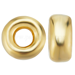 Beebeecraft perles d'espacement rondes plates 925 en argent sterling, or, 6x2.5~3mm, Trou: 1.5~2mm, 10 pcs / boîte