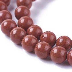 Chapelets de perles en jaspe rouge naturel, ronde, AA grade, rouge, 8mm, Trou: 1mm, Environ 48 pcs/chapelet, 15.1 pouce