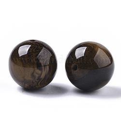 Perles en résine, pierre d'imitation, ronde, chameau, 20mm, Trou: 2mm
