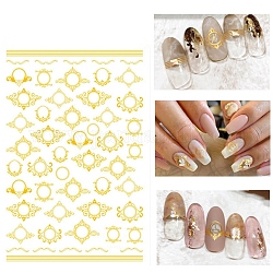 Adesivi per nail art, per le decorazioni delle punte delle unghie, modello bohemien, oro, 125x70mm