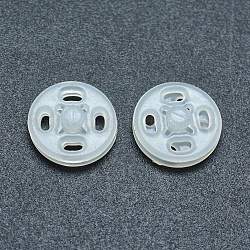 ナイロンスナップボタン  縫い付け用プレスボタン  4の穴  衣服のボタン  フラットラウンド  ホワイト  13x3.5mm  穴：4x1mm