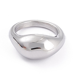 Unisex 304 anelli in acciaio inossidabile, forma rotonda, colore acciaio inossidabile, formato 7, 3.2~9.8mm, diametro interno: 17.3mm