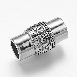 304 Edelstahl-Magnet Schließen, Kolumne, Antik Silber Farbe, 25x14 mm, Bohrung: 8.5 mm