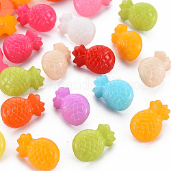 Пластиковые кнопки 1-отверстие, ананас, разноцветные, 18x11.5x9 мм, отверстие : 2.5 мм