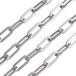304 acero inoxidable cadenas de clips, cadenas portacables alargadas estiradas, sin soldar, con los carretes de plástico, color acero inoxidable, 16x6.6x1mm