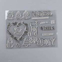 Silicone Stamps, for DIY Scrapbooking, Photo Album Decorative, Cards Making, Stamp Sheets, Clear, 21.5x16x0.3cm
