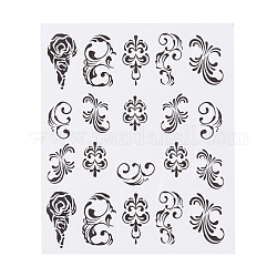 Наклейки для ногтей, самоклеящийся абстрактный женский дизайн ногтей с крестом и перьями, украшения для кончиков ногтей на ногах, чёрные, 6.3x5.2 см