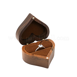 Деревянные ящики кольцо, бархат внутри, с магнитными застежками, для свадьбы, футляр для хранения ювелирных изделий, кофе, 5.3x6x3.8 см