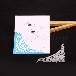 DIYテンプレート用炭素鋼エンボスナイフダイカット  装飾的なエンボス印刷紙のカード  マットプラチナカラー  花柄  8.3x7.8x0.08cm