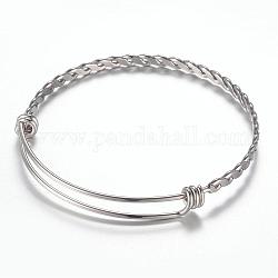 Adjustable 304 Stainless Steel Expandable Bangle Making, Stainless Steel Color, 2-3/8 inch(59mm)