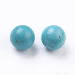 Perles de magnésite naturelle, sphère de pierres précieuses, teinte, ronde, perles non percées / sans trou, sphère de pierres précieuses, bleu profond du ciel, 6mm