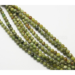 Natürliche Idocrase-Perlenstränge, Vesuvianit-Perlen, Runde, 4 mm, Bohrung: 1 mm, ca. 100 Stk. / Strang, 16 Zoll