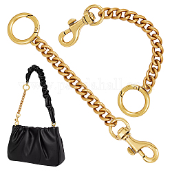 Бордюрные цепи для сумок из сплава, удлинитель ремня сумки, с поворотным карабином с проушиной и пружинным кольцом, античное золото , 16 см