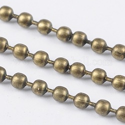 Eisenkugelketten, gelötet, bleifrei und Nickel frei, Antik Bronze Farbe, mit Spule, Perle: ca. 2 mm Durchmesser, ca. 328.08 Fuß (100m)/Rolle