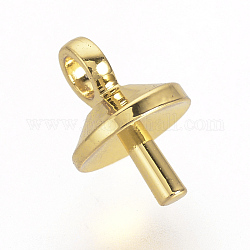 Tasse en laiton pendentif perle bails broches pendentifs, pour la moitié de perles percées, or, 7x5x5mm, Trou: 1.5mm, pin: 1 mm
