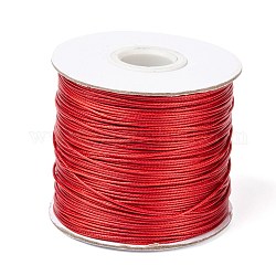 Korean Waxed Polyester Cord, Bead Cord, FireBrick, 0.8mm, about 185yards/roll