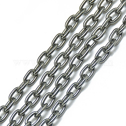Chaînes de câbles en aluminium, non soudée, ovale, gunmetal, 4.6x3.1x0.8mm