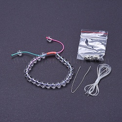 Adjustable Nylon Cord Braided Bracelets, with Natural Quartz Crystal Beads and Alloy Buddha Head Beads, Hollow Rubber Cord, Packing Box, 2 inch~3-1/8 inch(5~8cm)