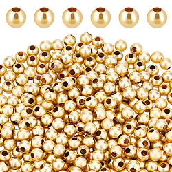 Benecreat 400 stücke 14 karat vergoldete messingperlen runde abstandsperlen (3x2.7mm, Loch: 1.4 mm) für Halsketten, Armbänder und Schmuckherstellung