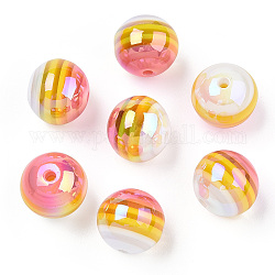 Perle di resina banda, ab colore, rondelle, roso, 15.5~16x13.5~14.5mm, Foro: 2.5~3.5 mm