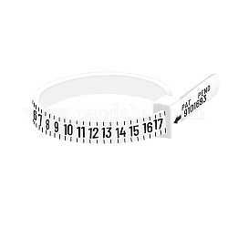 Herramienta de medición de tamaño de anillo de plástico us, cinturón medidor de dedos, blanco, 11.5 cm