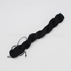 Fil de nylon, cordon de bijoux en nylon pour la fabrication de bracelets tissés , noir, 2mm, environ 13.12 yards (12m)/paquet, 10 faisceaux / sac, environ 131.23 yards (120 m)/sac