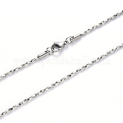 304 ожерелье-цепочка из кореаны из нержавеющей стали, с застежкой омар коготь, цвет нержавеющей стали, 19.68 дюйм (50 см) x 1 мм