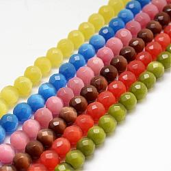 Katzenauge Perlen Stränge, facettiert, Runde, Mischfarbe, 12 mm, Bohrung: 1 mm, ca. 30 Stk. / Strang, 13.5 Zoll (34.2 cm)