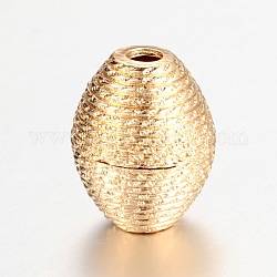 Alliage ovale européen grosses perles de trou, Plaqué longue durée, or clair, 18x16mm, Trou: 4mm