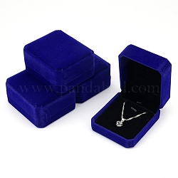 BENECREAT 4Pcs Velvet Pendant Box, Jewelry Box, Rectangle, Dark Blue, 8.3x7.1x4.1cm