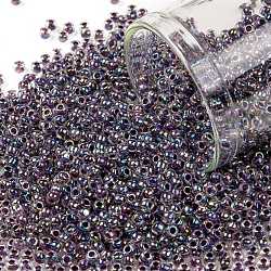 TOHO Round Seed Beads, Japanese Seed Beads, (788) Inside Color AB Crystal/Tanzanite Lined, 11/0, 2.2mm, Hole: 0.8mm, about 50000pcs/pound