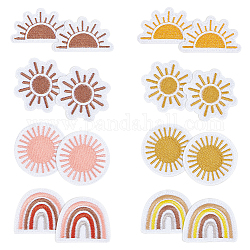 AHANDMAKER Sun Rainbow Iron on Patches Sew On/Iron On Patches Applique Sun Rainbow Applique Patch Christmas Patches for Hats Jeans Dress DIY Craft