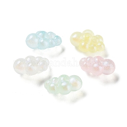 Perles en acrylique transparente, perles lumineuses, brillent dans le noir, nuage, couleur mixte, 23.5x17x12mm, Trou: 2.2mm, 220 pcs / 500 g