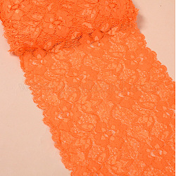 Эластичная кружевная отделка, кружевная лента с цветочным узором, для шитья, украшение платья и упаковка подарков, оранжевые, 16 см