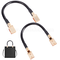Manici per borse in plastica, arco, con fibbie in ferro e lega, viti, per accessori per la sostituzione della borsa, nero, 14.2x12.75x1.55cm