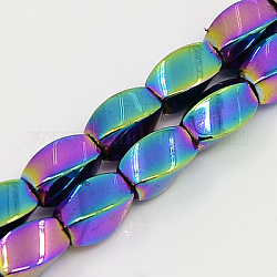 Chapelets de perles en hématite synthétique magnétique, torsion, multi-couleur plaquée, 7x4mm, Trou: 1mm, 15.7 pouce