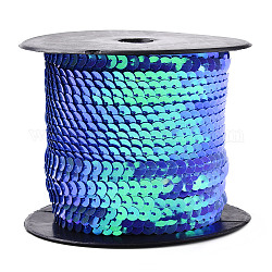 Rollos de cadena de lentejuelas / paillette de plástico, color de ab, azul real, 6mm