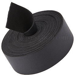 Gorgecraft Flat Imitation Leather Cord, for Pillow Decor, Black, 25x1.6mm, about 2.73 Yards(2.5m)/Roll