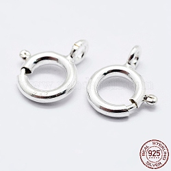 925 стерлингового серебра застежками пружинного кольца, кольцо, с 925 маркой, серебряные, 9x7x1.5 мм, отверстие : 1.5 мм