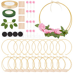 Olycraft Foam Artificial Rose, with Iron Wire Stem, for Wedding Bridal Bouquet Home Decoration, Mixed Color, 90~150mm