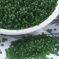 Miyuki runde Rocailles Perlen, japanische Saatperlen, 11/0, (rr146f) matt transparent grün, 2x1.3 mm, Bohrung: 0.8 mm, ca. 1111 Stk. / 10 g