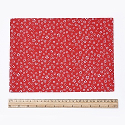 Patrón floral impreso hojas de tela de poliéster a4, tela autoadhesiva, para accesorios de ropa, rojo, 30x21.5x0.03 cm