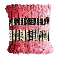 12 かせ 12 色 6 層ポリエステル刺繍糸  クロスステッチの糸  グラデーションカラー  レッド  0.5mm  約8.75ヤード（8m）/かせ  12 かせ/セット