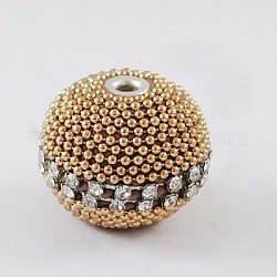 Handmade Indonesia Beads, with Aluminum Cores, Round, BurlyWood, 28~30x25~28mm, Hole: 3mm